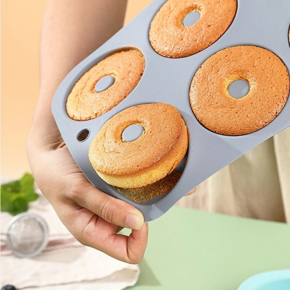 Donut Mold Silicone - Форма для выпечки на 6 отверстий,